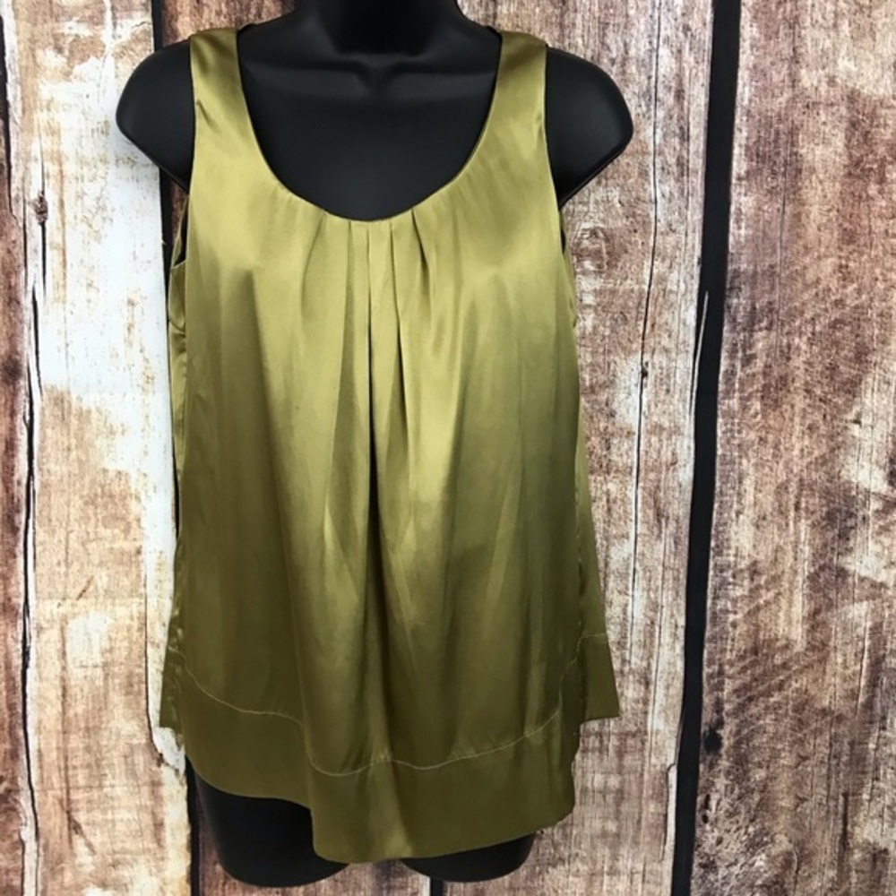 New York & Co. Gold Satin Sleeveless Shell XS